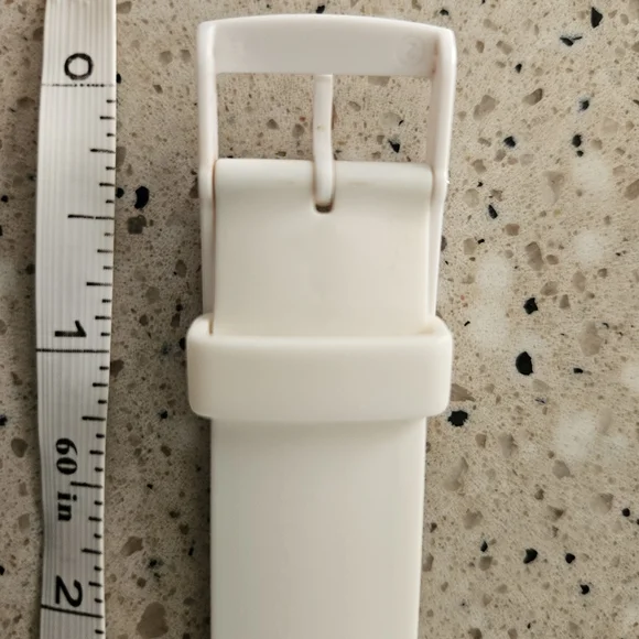 Swatch White Silicone Watch with Gold Transparent Dial and Swarovski Crystals - Picture 6 of 11